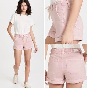 PAIGE Christy Shorts Size 30 Vintage Rouge Glow Pink High Rise Drawstring Denim